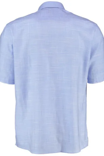 ETERNA Hemd blau Comfort Fit Kurzarm