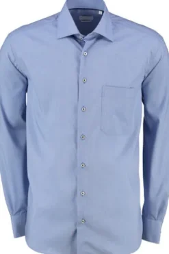 ETERNA Hemd blau gemustert Comfort Fit Langarm