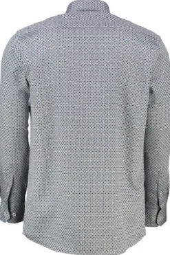 ETERNA Hemd blau gemustert Modern Fit Langarm