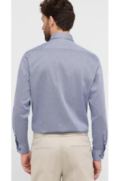 ETERNA Hemd blau gepunktet Comfort Fit Langarm