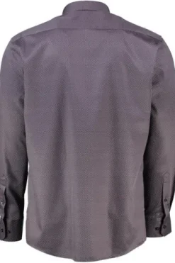 ETERNA Hemd bordeaux/blau gepunktet Comfort Fit Langarm