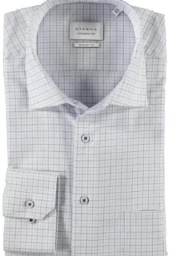 ETERNA Hemd hellblau kariert Comfort Fit Langarm