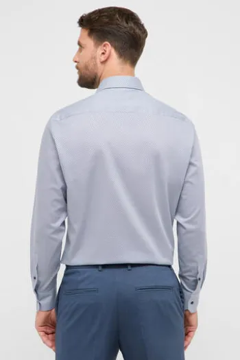ETERNA Hemd himmelblau gemustert Comfort Fit Langarm