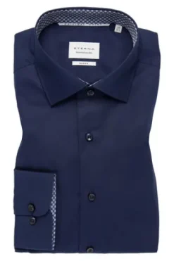 ETERNA Hemd marine Comfort Fit Langarm