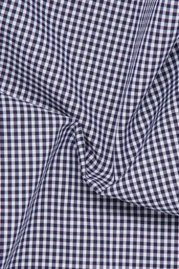 ETERNA Hemd marine kariert Comfort Fit Langarm Button-down