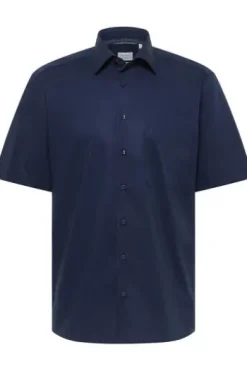 ETERNA Hemd navy Comfort Fit Kurzarm