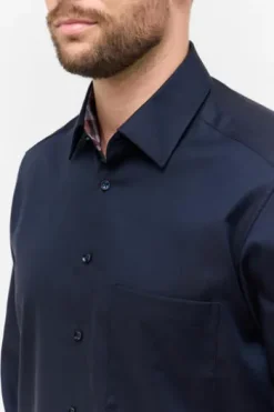 ETERNA Hemd navy comfort fit Langarm