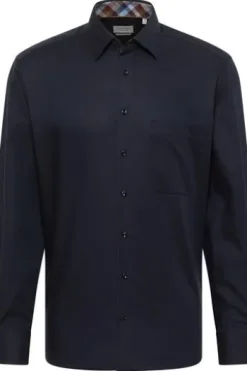 ETERNA Hemd navy comfort fit Langarm