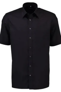 ETERNA Hemd schwarz Comfort Fit Kurzam Popeline