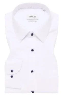 ETERNA Hemd weiss gemustert Comfort Fit Langarm