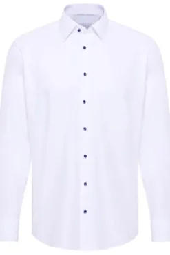 ETERNA Hemd weiss gemustert Comfort Fit Langarm