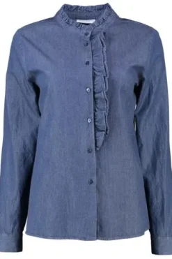 ETERNA Jeansbluse jeansblau Langarm