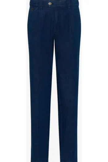 EUREX BY BRAX Bundfalten Jeans Fred blau Regular Fit