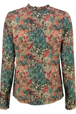 FELICITAS Bluse Bella koralle im floralen Dessin
