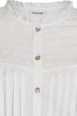 FELICITAS Bluse weiß mit Spitzeneinsatz