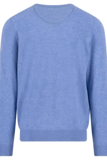 FYNCH HATTON Cashmere Rundhals Pullover crystal blue Casual Fit