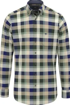 FYNCH HATTON Flanell Hemd dark ivy kariert Casual Fit