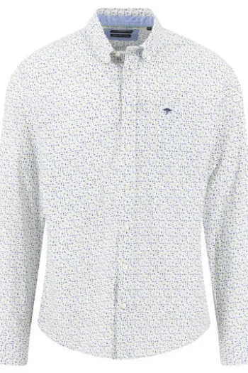 FYNCH HATTON Hemd avocado gemustert Casual Fit