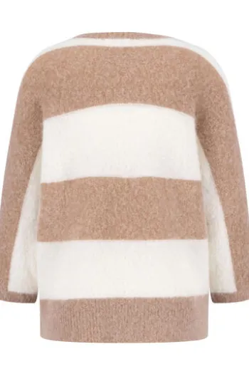 FYNCH HATTON Pullover cappuccino gestreift 3/4-Arm