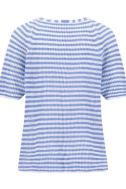 FYNCH HATTON Pullover cornflower blue gestreift Kurzarm