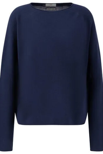 FYNCH HATTON Rundhals Pullover Fine Cotton navy