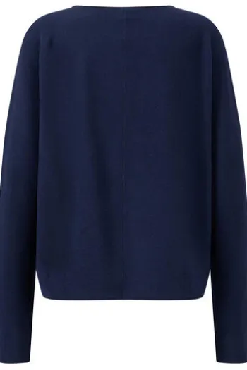 FYNCH HATTON Rundhals Pullover Fine Cotton navy