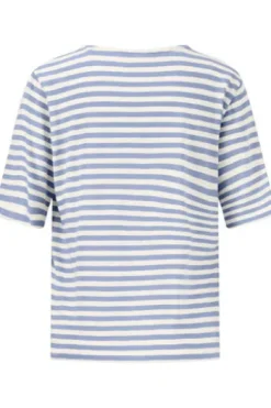 FYNCH HATTON Shirt light blue gestreift Kurzarm