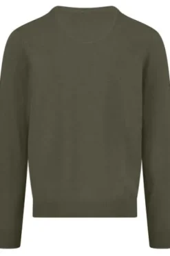 FYNCH HATTON V-Ausschnitt Pullover dark khaki Casual Fit