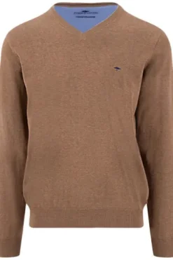 FYNCH HATTON V-Ausschnitt Pullover elephant grey Casual Fit