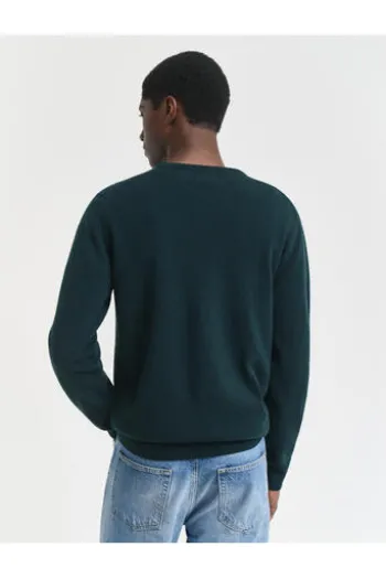 GANT Lambswool Rundhals Pullover dunkelgrün Superfine Lambswool