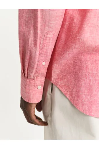 GANT REG Leinen Hemd brick red Regular Fit Langarm