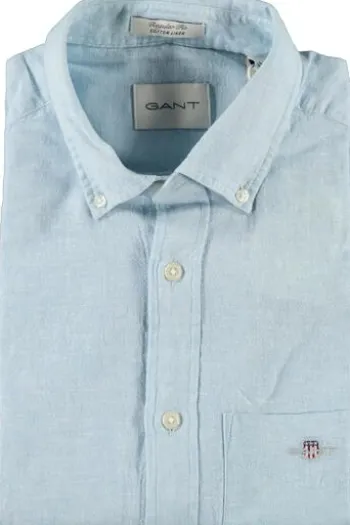 GANT REG Leinen Hemd fresh blue Regular Fit Langarm