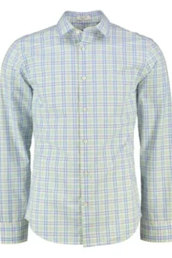 GANT REG Popeline Hemd lavender blue kariert Regular Fit Langarm