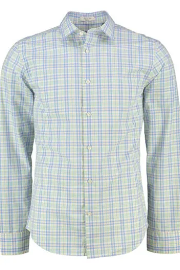 GANT REG Popeline Hemd lavender blue kariert Regular Fit Langarm