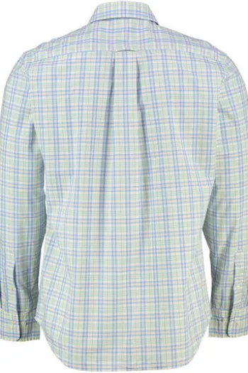 GANT REG Popeline Hemd lavender blue kariert Regular Fit Langarm
