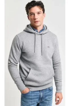 GANT Reg Shield Hoodie grey melange