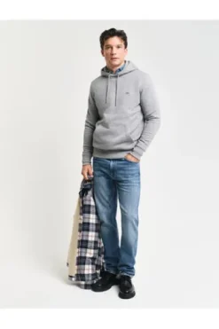 GANT Reg Shield Hoodie grey melange