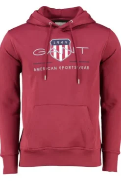 GANT Shield Hoodie plumped red