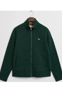 GANT Stepp Sweat Jacke tartan green Regular Fit