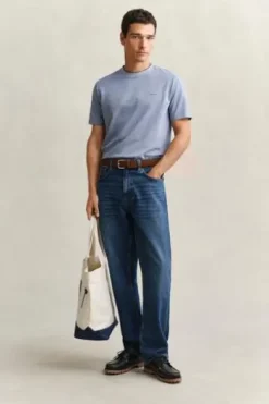 GANT Two-Toned Piquè T-Shirt vintage blue Regular Fit