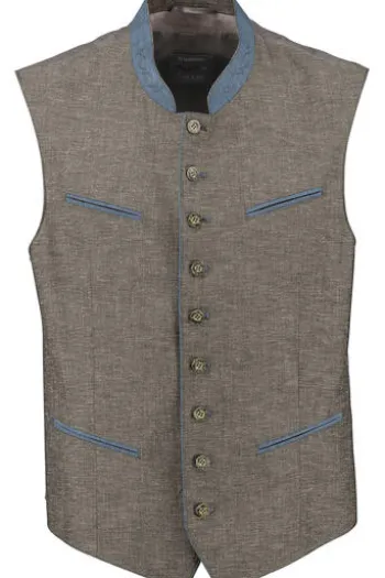 GEBR. WEIS Weste Bodensee beige mit Leinen