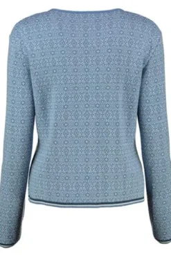 HAMMERSCHMID Strickjacke Chur blau im feinen Jacquard-Strickmuster
