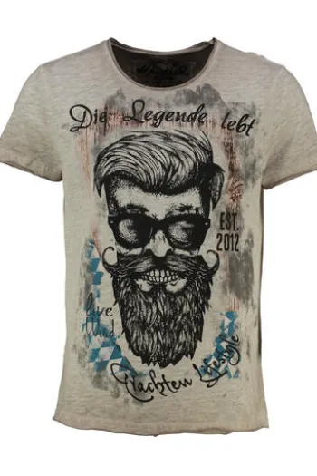 HANGOWEAR T-Shirt greige Kurzarm Donisil Bavaria