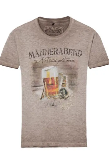 HANGOWEAR T-Shirt Männerabend Bavaria beige Kurzarm