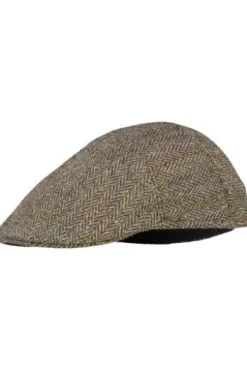 Harris Tweed Mütze Henry Cap evergreen gemustert