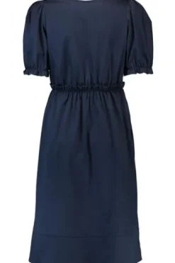 h.moser Kleid Lena marine in edler Baumwoll-Satin-Stretch Qualität