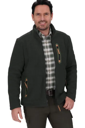 HUBERTUS Strickfleece Jacke oliv