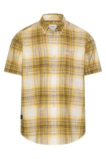 Karo Hemd sun yellow kariert Regular Fit Kurzarm
