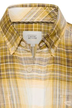 Karo Hemd sun yellow kariert Regular Fit Kurzarm