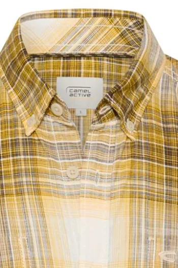 Karo Hemd sun yellow kariert Regular Fit Kurzarm